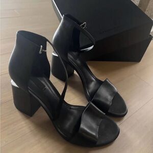 Alexander Wang Abby Cut Out Sandals, Black Leather shoes - Sz 40 (US 10)